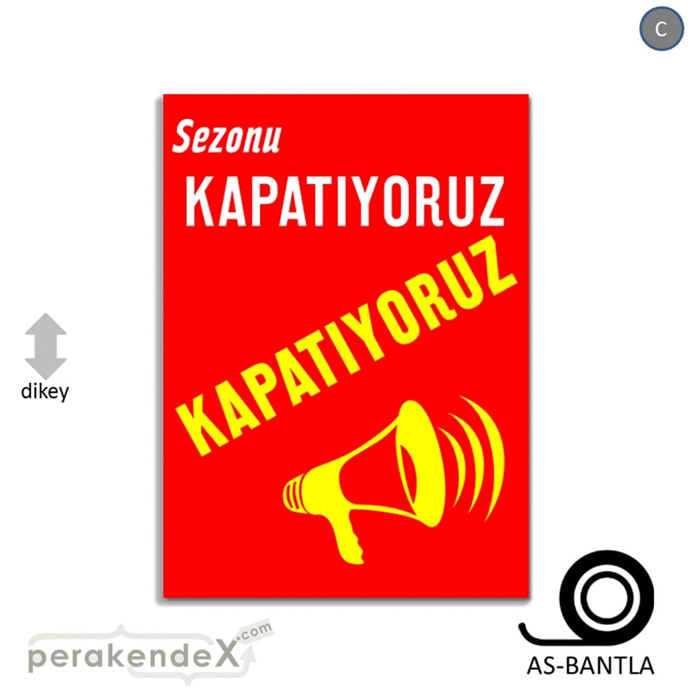 sezonu kapatıyoruz POSTERİ -dikdörtgen,tek yön baskı