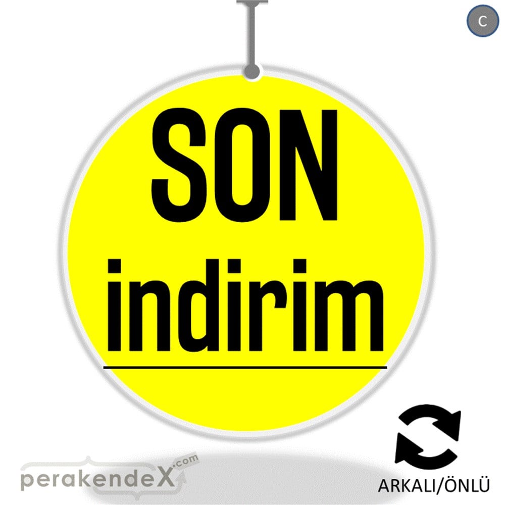 son indirim  DÖNKART -oval,çift yön baskı