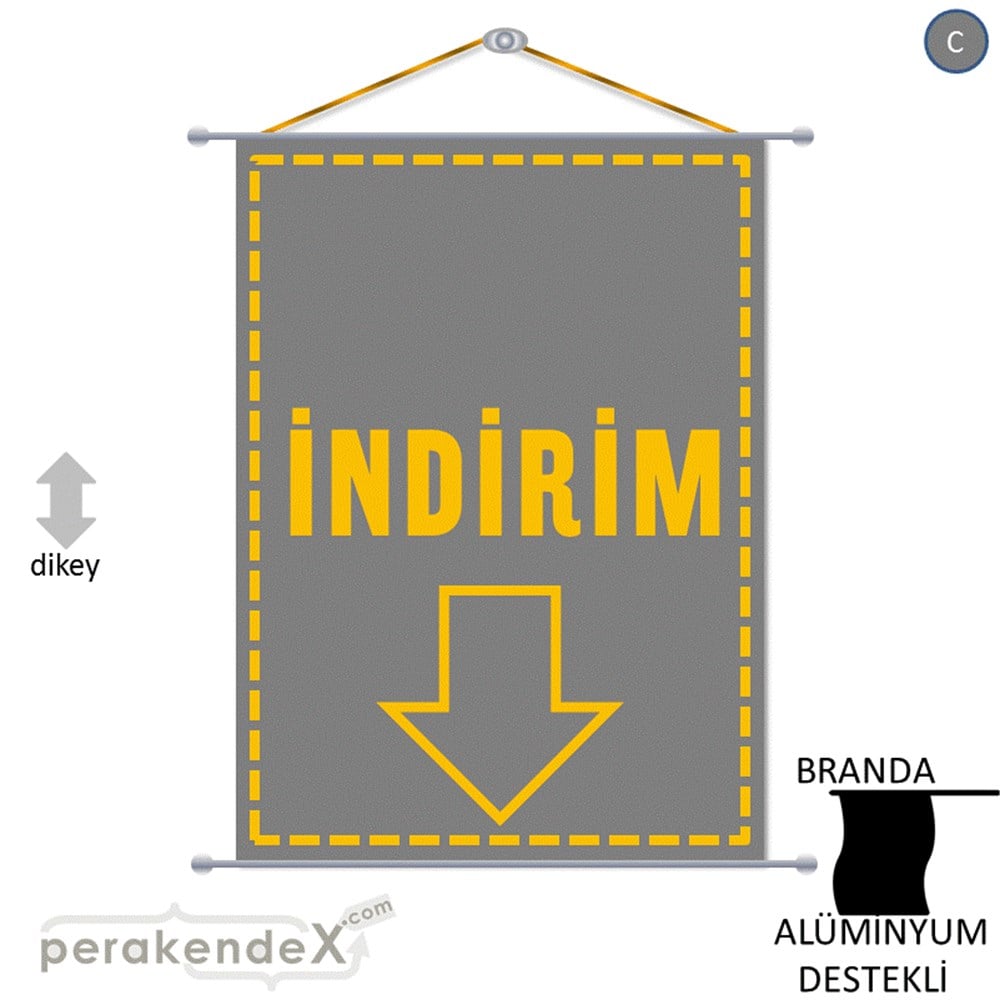 standart indirim BRANDA AFİŞİ -dikdörtgen,tek yön baskı