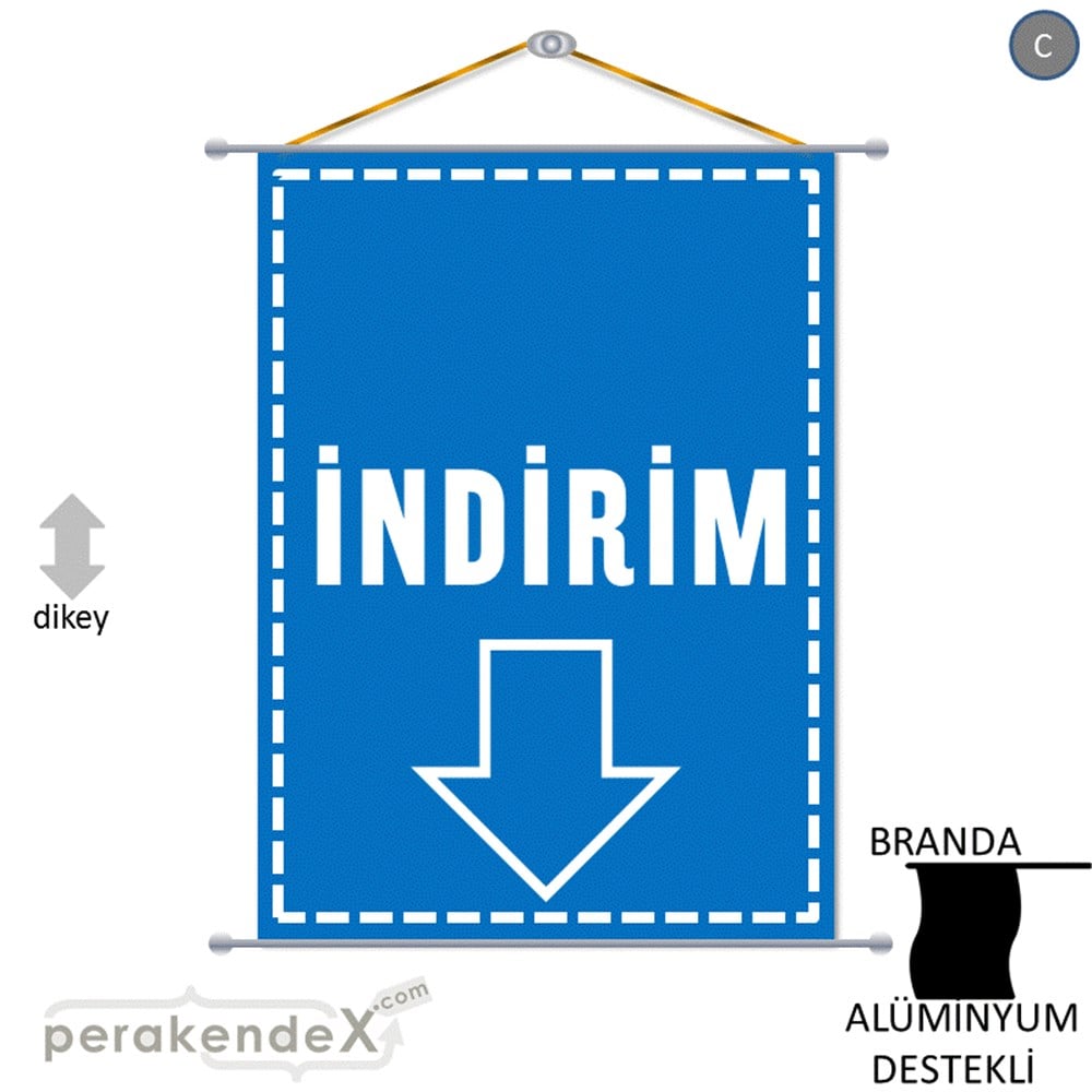 standart indirim BRANDA AFİŞİ -dikdörtgen,tek yön baskı