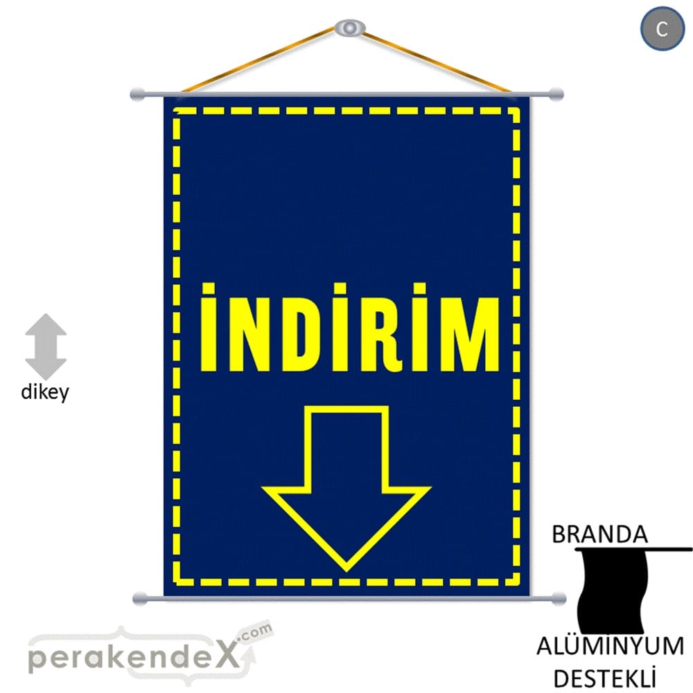 standart indirim BRANDA AFİŞİ -dikdörtgen,tek yön baskı