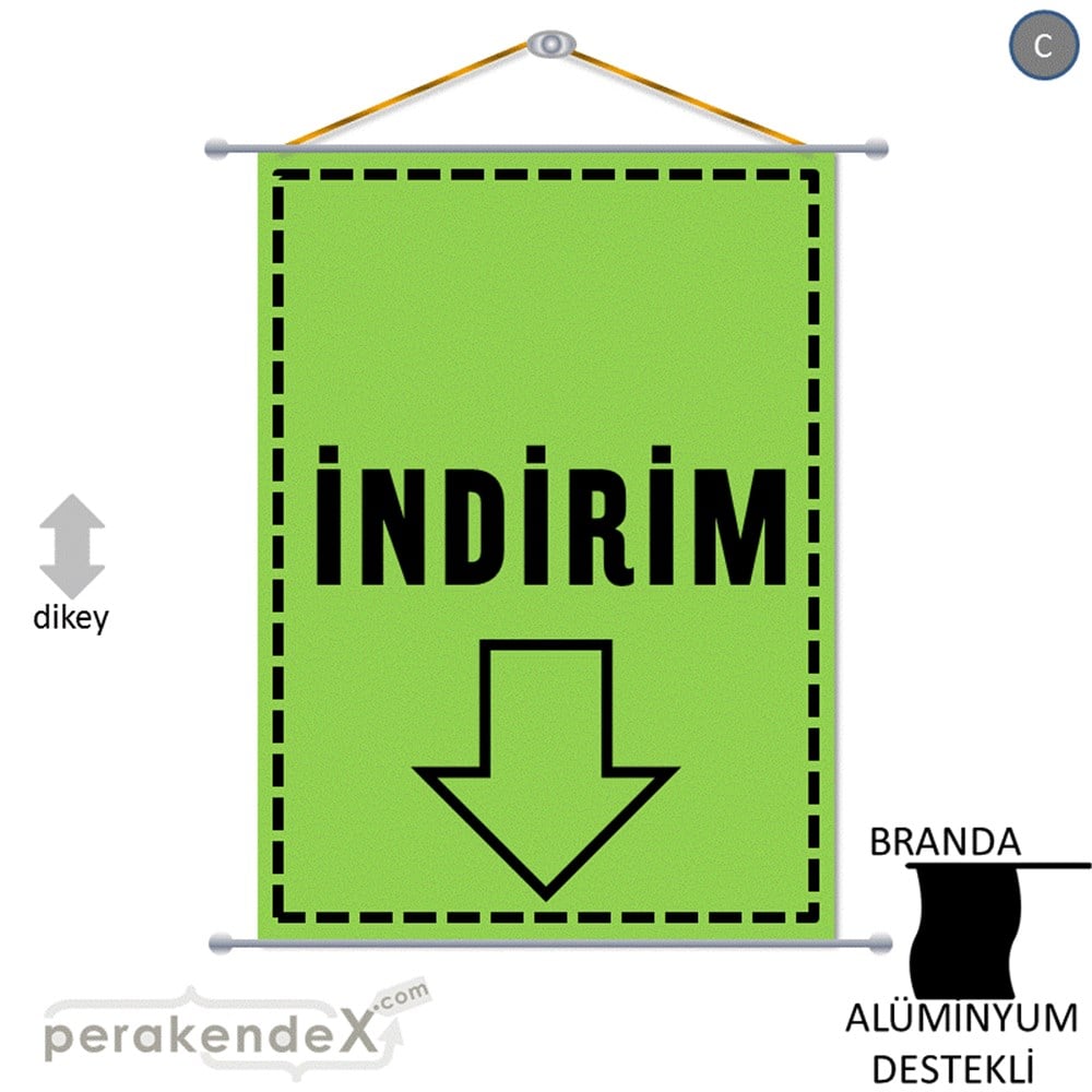 standart indirim BRANDA AFİŞİ -dikdörtgen,tek yön baskı