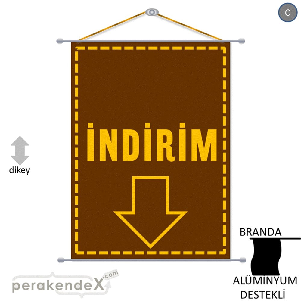 standart indirim BRANDA AFİŞİ -dikdörtgen,tek yön baskı