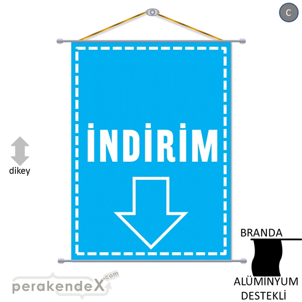 standart indirim BRANDA AFİŞİ -dikdörtgen,tek yön baskı