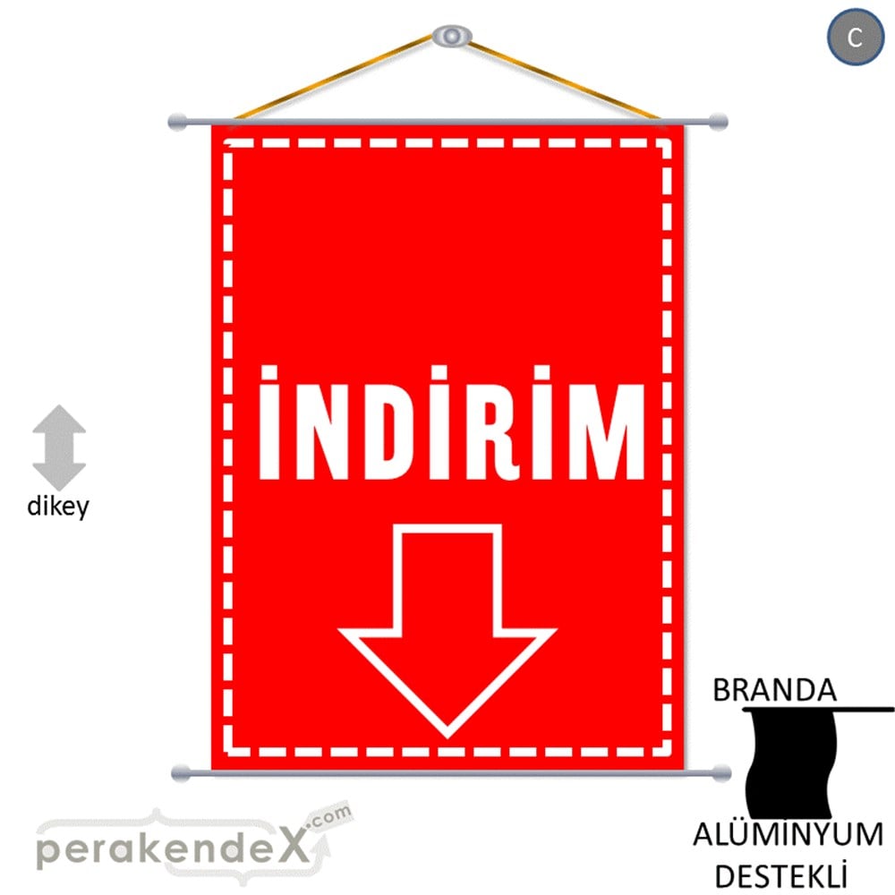 standart indirim BRANDA AFİŞİ -dikdörtgen,tek yön baskı