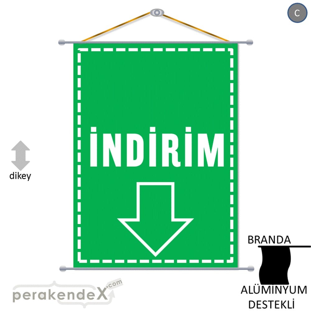 standart indirim BRANDA AFİŞİ -dikdörtgen,tek yön baskı