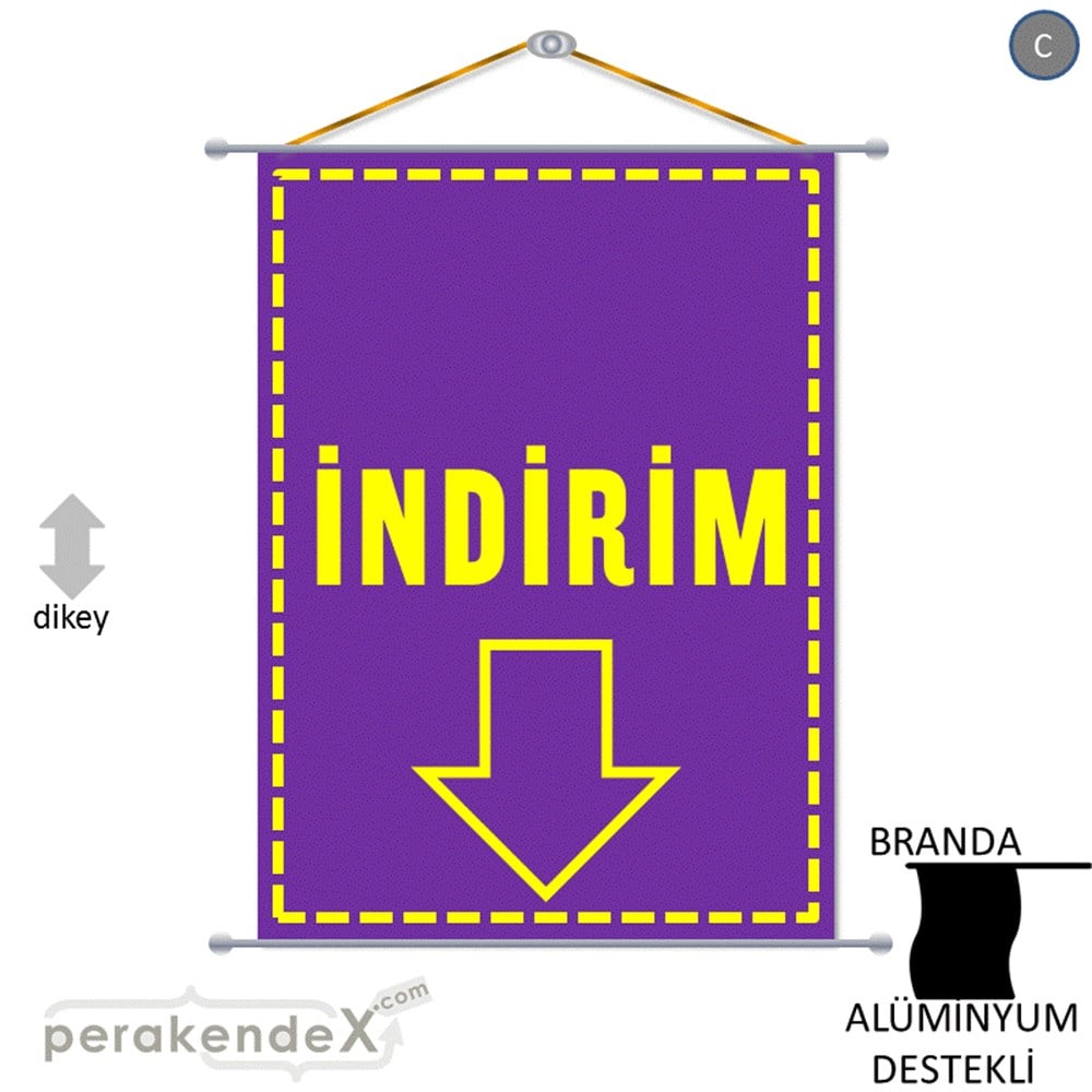 standart indirim BRANDA AFİŞİ -dikdörtgen,tek yön baskı