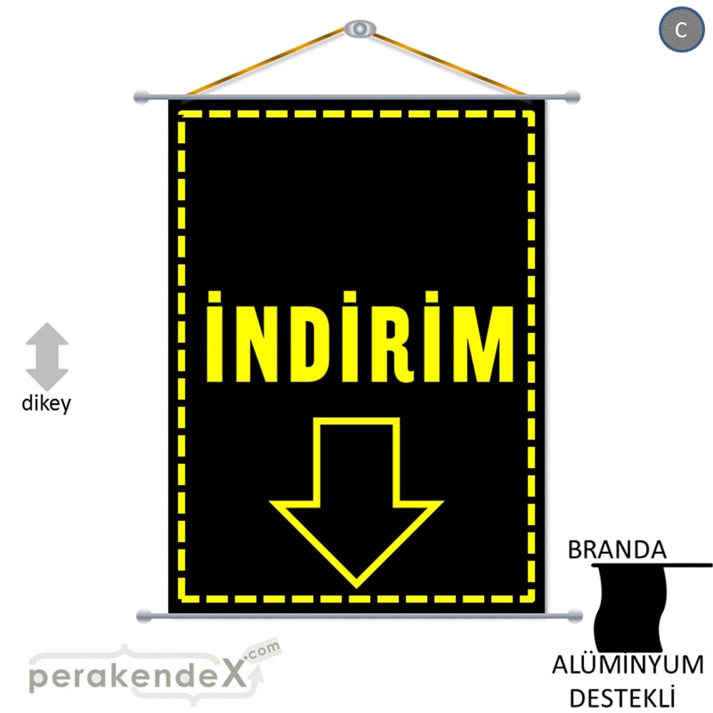 standart indirim BRANDA AFİŞİ -dikdörtgen,tek yön baskı