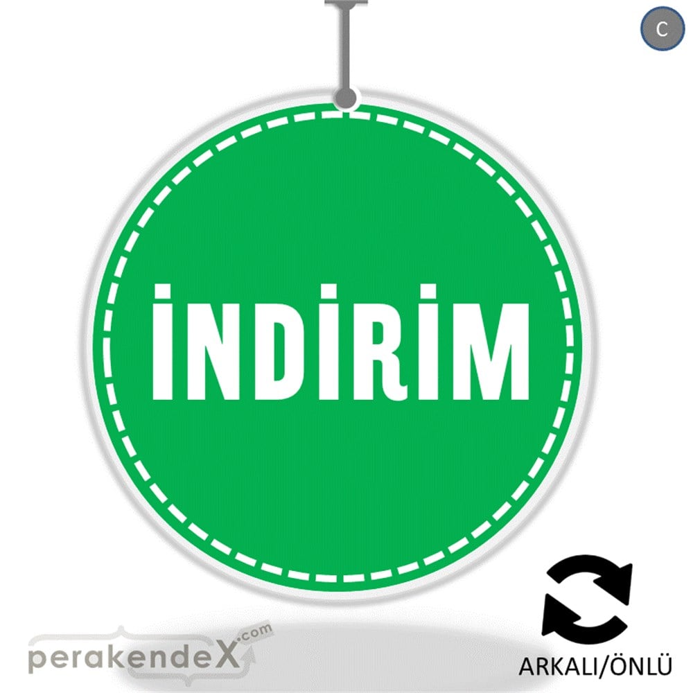 standart indirim DÖNKARTI -oval,çift yön baskı