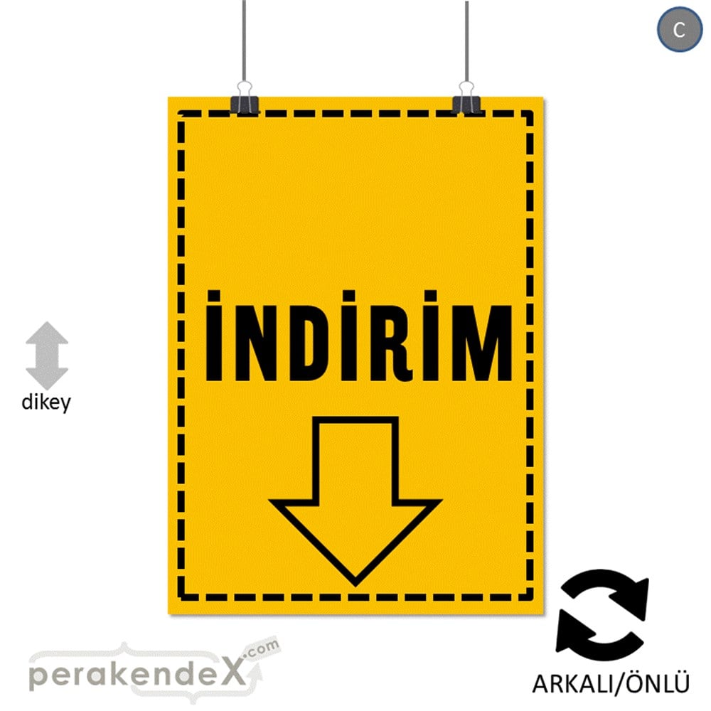 standart indirim POSTERİ -dikdörtgen,çift yön baskı