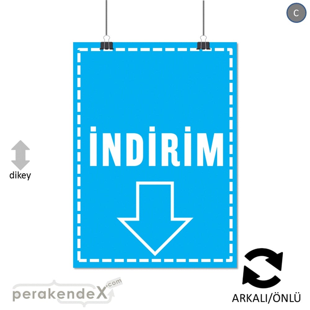 standart indirim POSTERİ -dikdörtgen,çift yön baskı