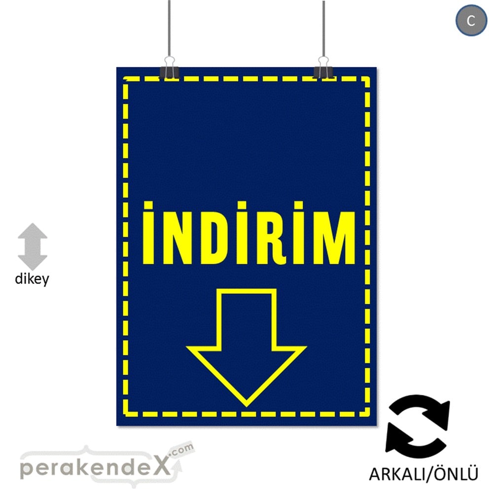 standart indirim POSTERİ -dikdörtgen,çift yön baskı