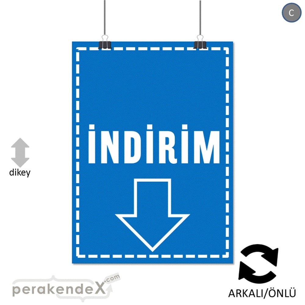 standart indirim POSTERİ -dikdörtgen,çift yön baskı
