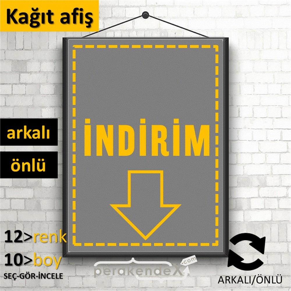 standart indirim POSTERİ -dikdörtgen,çift yön baskı