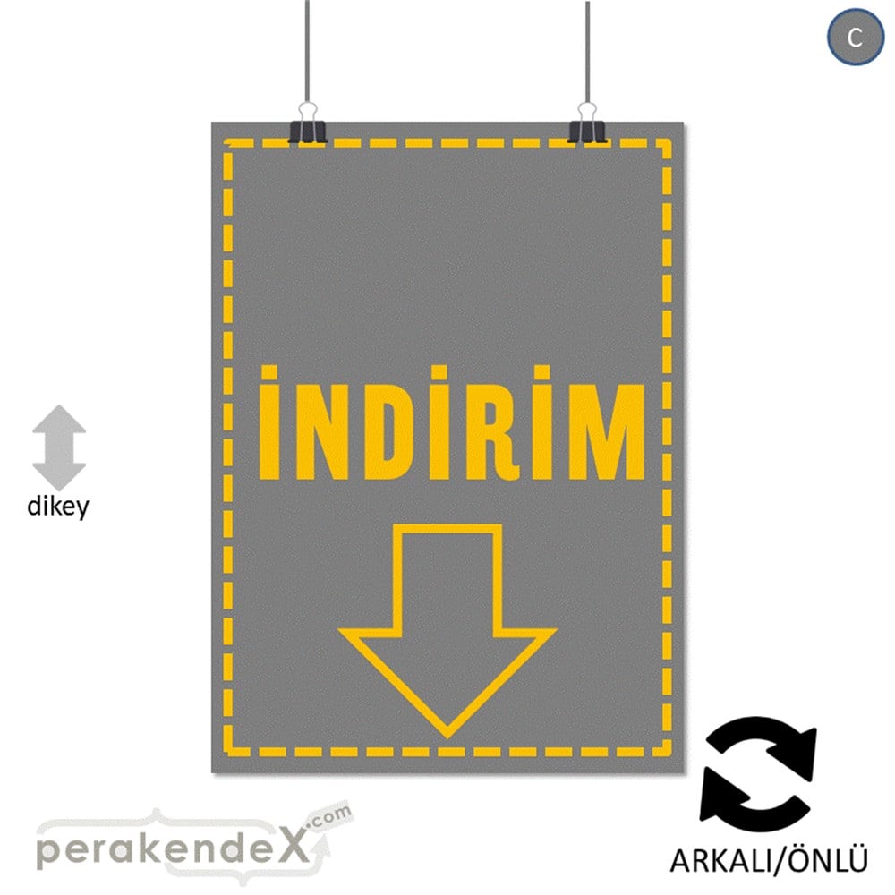 standart indirim POSTERİ -dikdörtgen,çift yön baskı