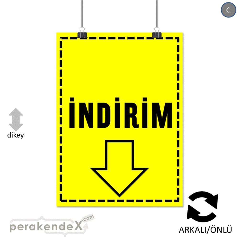 standart indirim POSTERİ -dikdörtgen,çift yön baskı