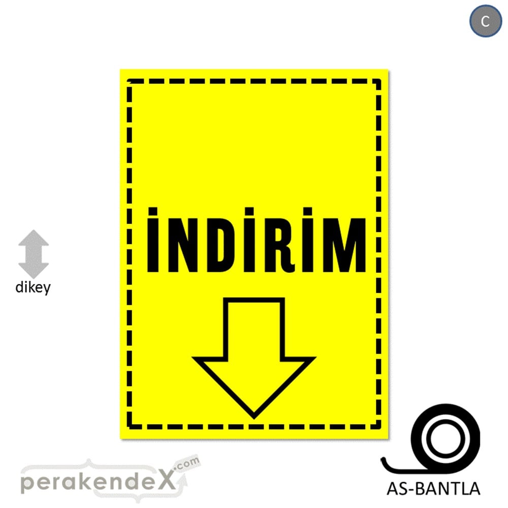 standart indirim POSTERİ -dikdörtgen,tek yön baskı