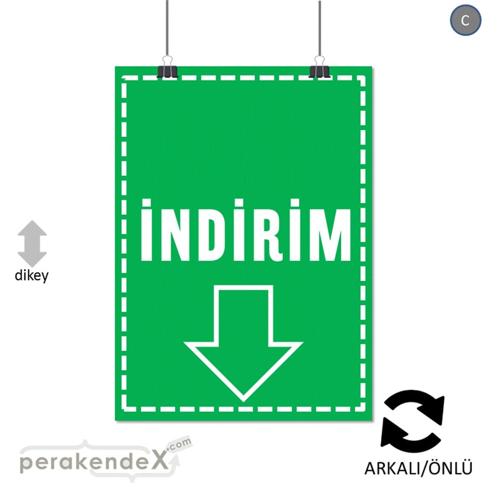 standart indirim SERT PLASTİK POSTER -dikdörtgen,çift yön baskı