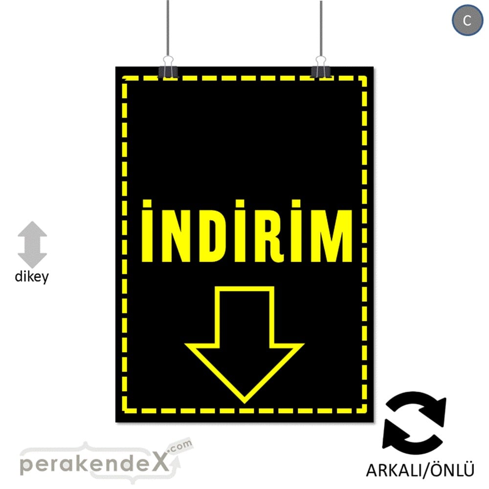 standart indirim SERT PLASTİK POSTER -dikdörtgen,çift yön baskı