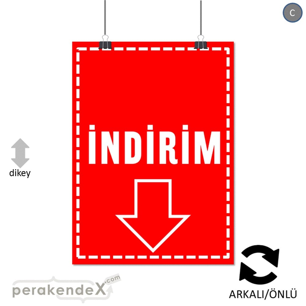 standart indirim SERT PLASTİK POSTER -dikdörtgen,çift yön baskı