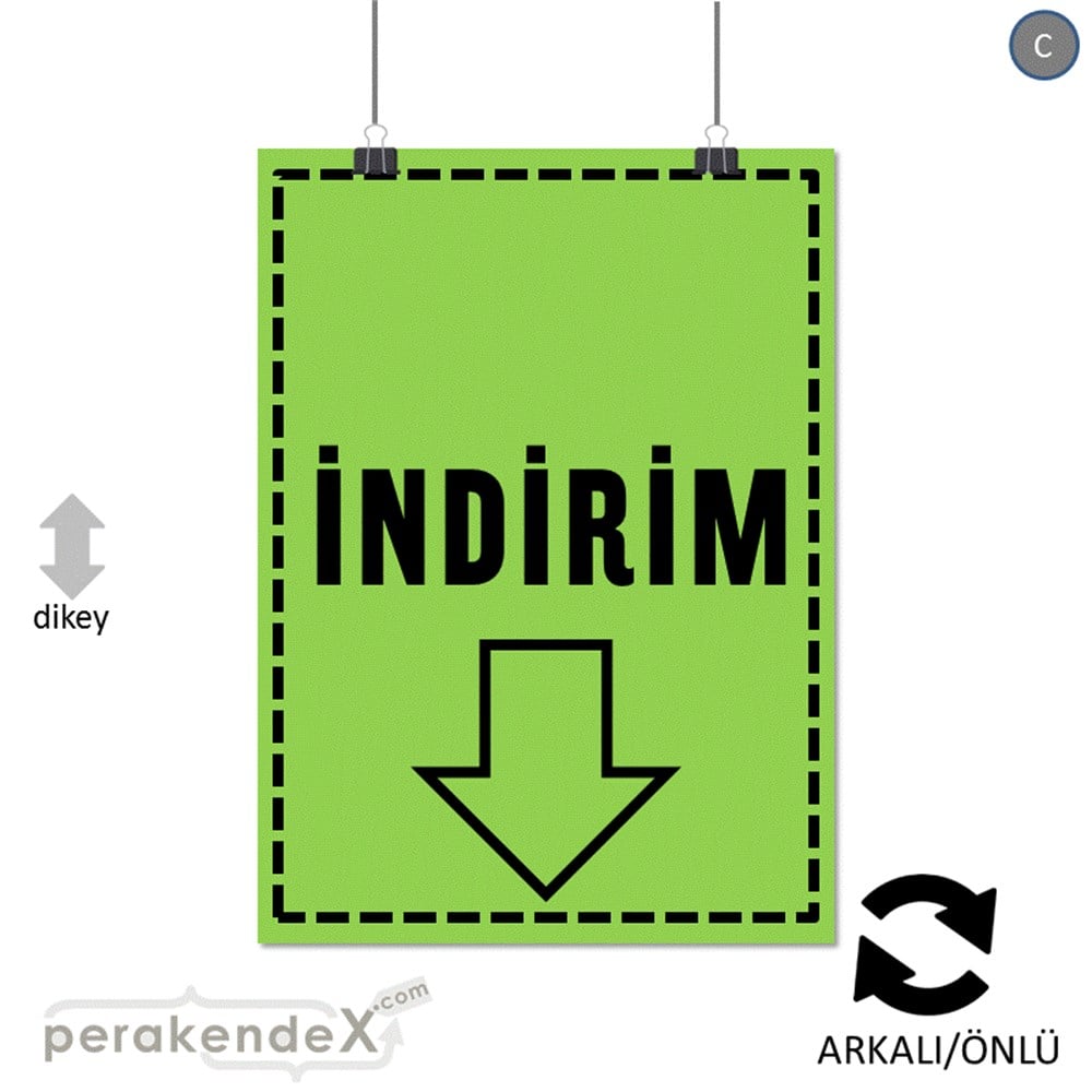 standart indirim SERT PLASTİK POSTER -dikdörtgen,çift yön baskı