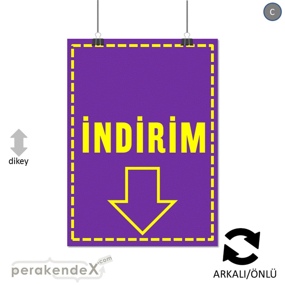 standart indirim SERT PLASTİK POSTER -dikdörtgen,çift yön baskı