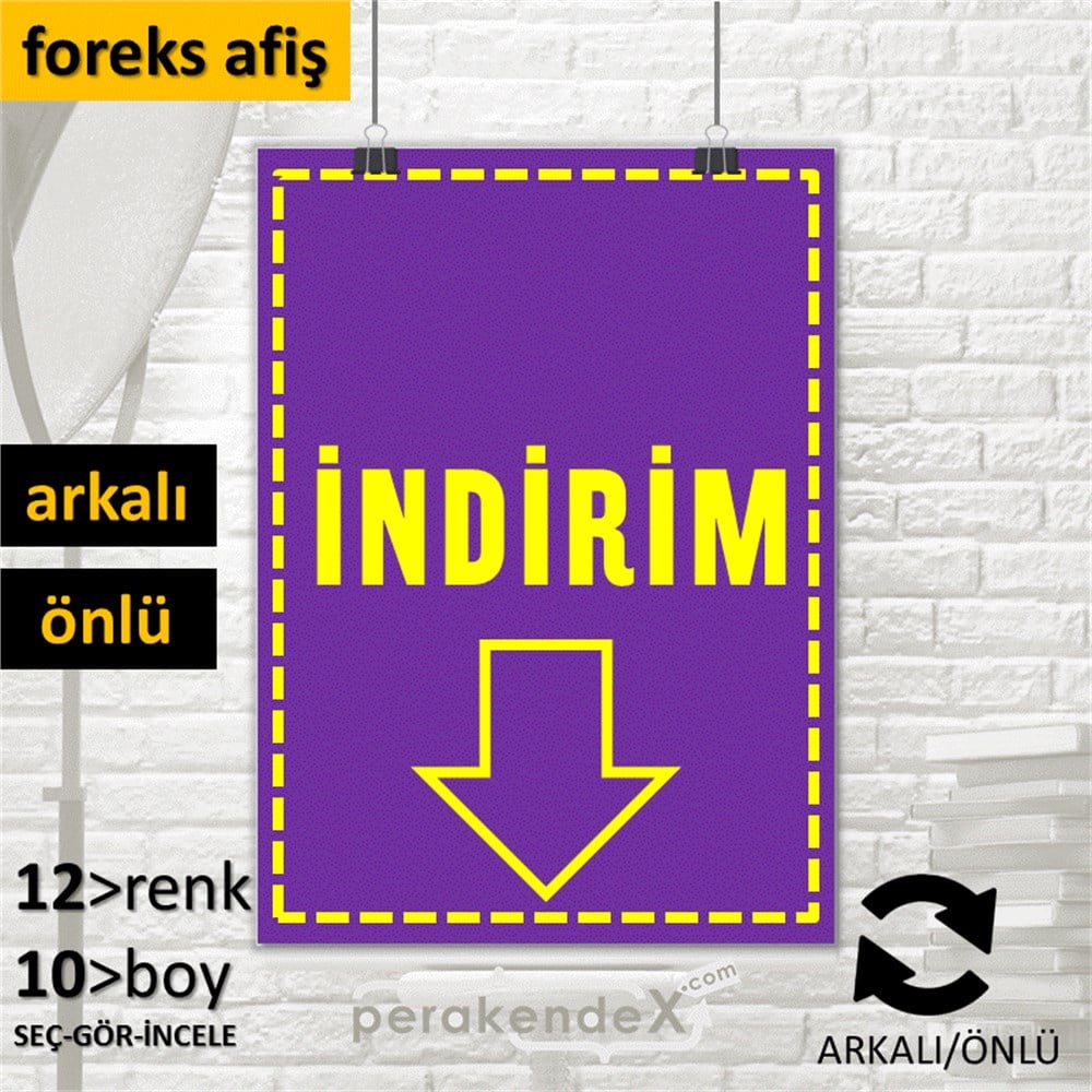 standart indirim SERT PLASTİK POSTER -dikdörtgen,çift yön baskı