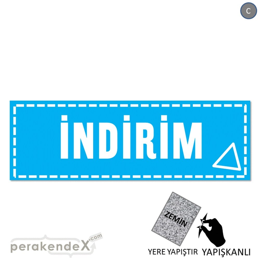 standart indirim YER ZEMİNE YAPIŞAN BANNER -dikdörtgen,tek yön baskı