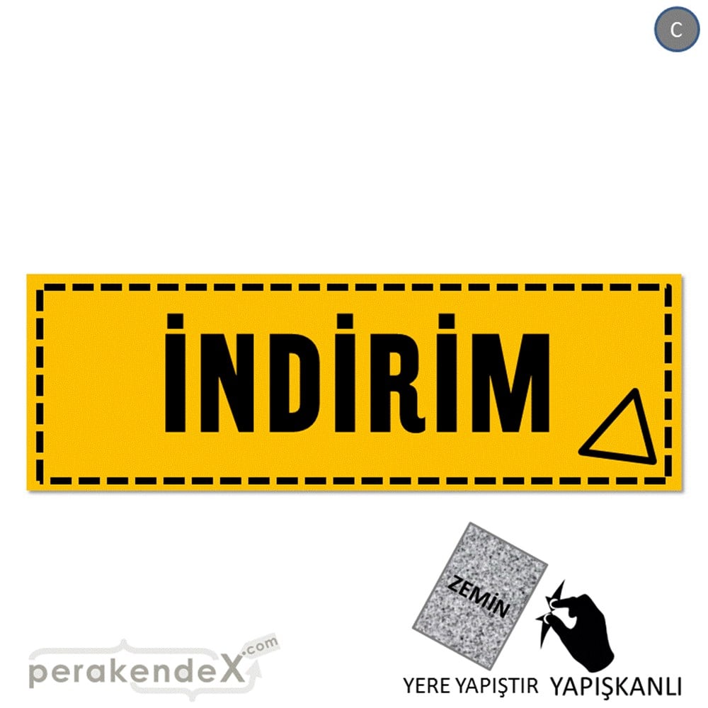 standart indirim YER ZEMİNE YAPIŞAN BANNER -dikdörtgen,tek yön baskı