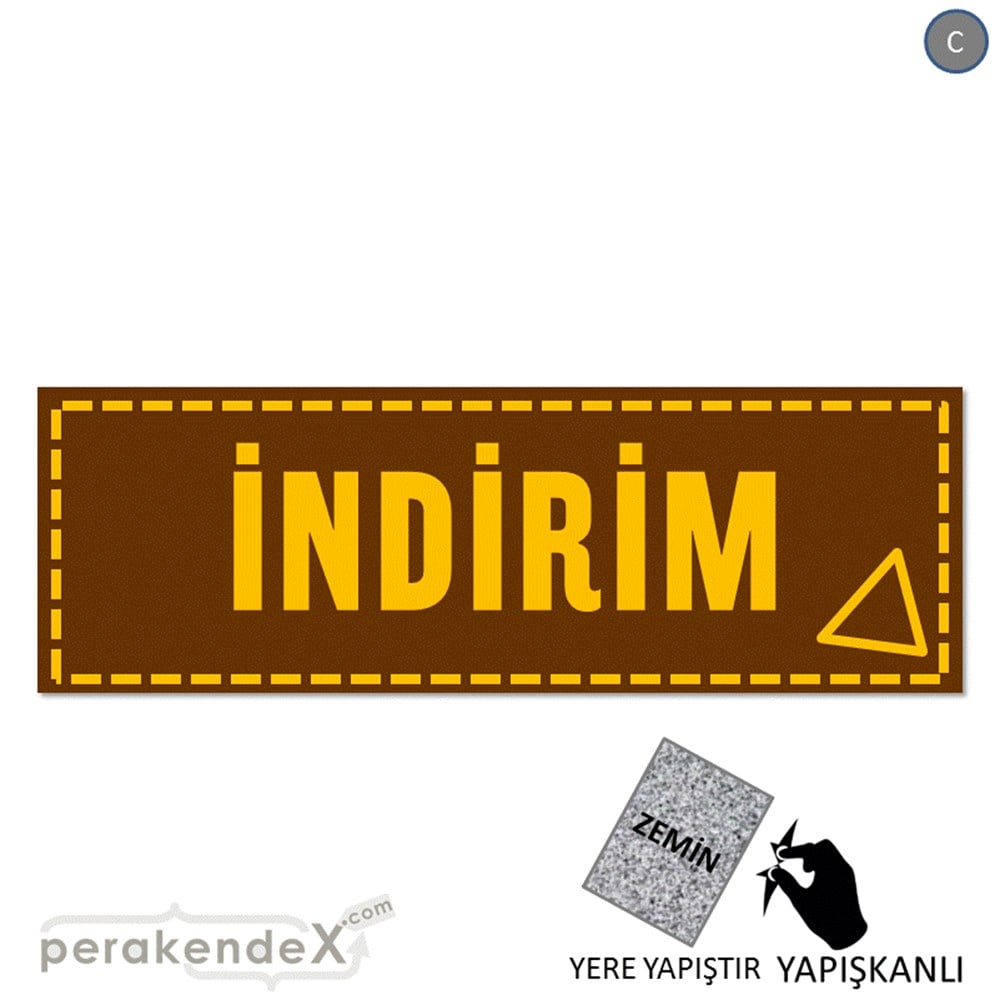 standart indirim YER ZEMİNE YAPIŞAN BANNER -dikdörtgen,tek yön baskı