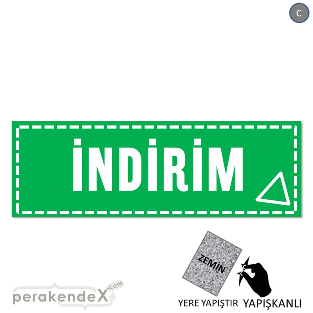 standart indirim YER ZEMİNE YAPIŞAN BANNER -dikdörtgen,tek yön baskı
