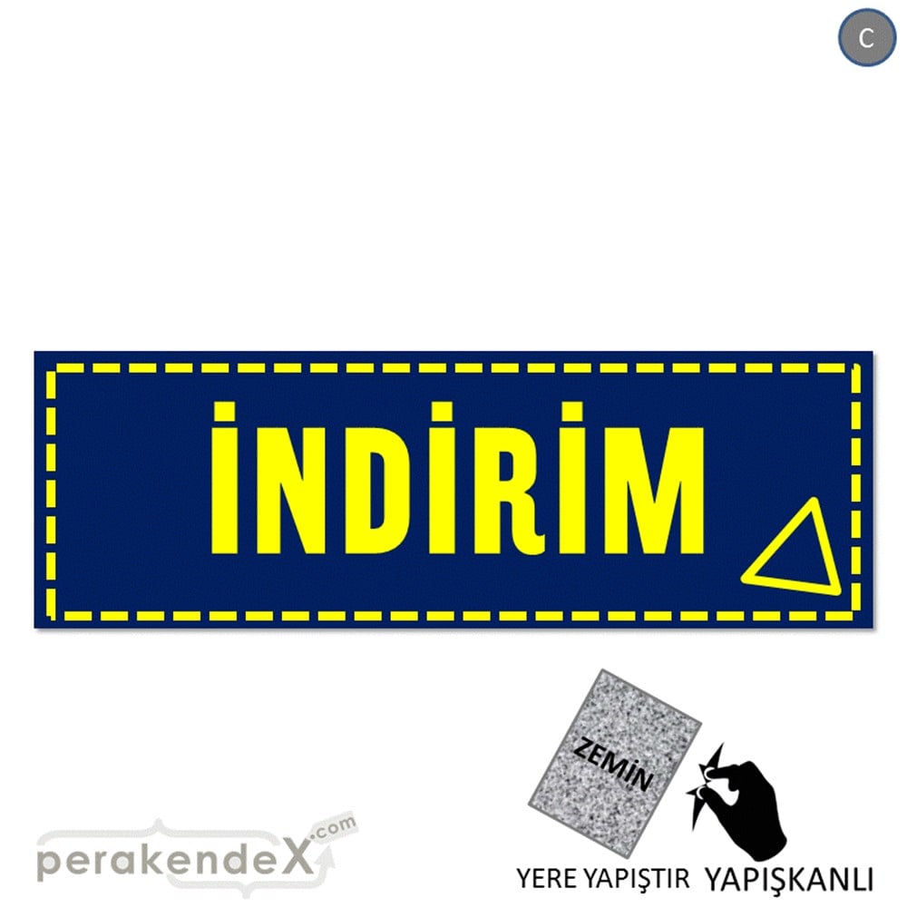 standart indirim YER ZEMİNE YAPIŞAN BANNER -dikdörtgen,tek yön baskı