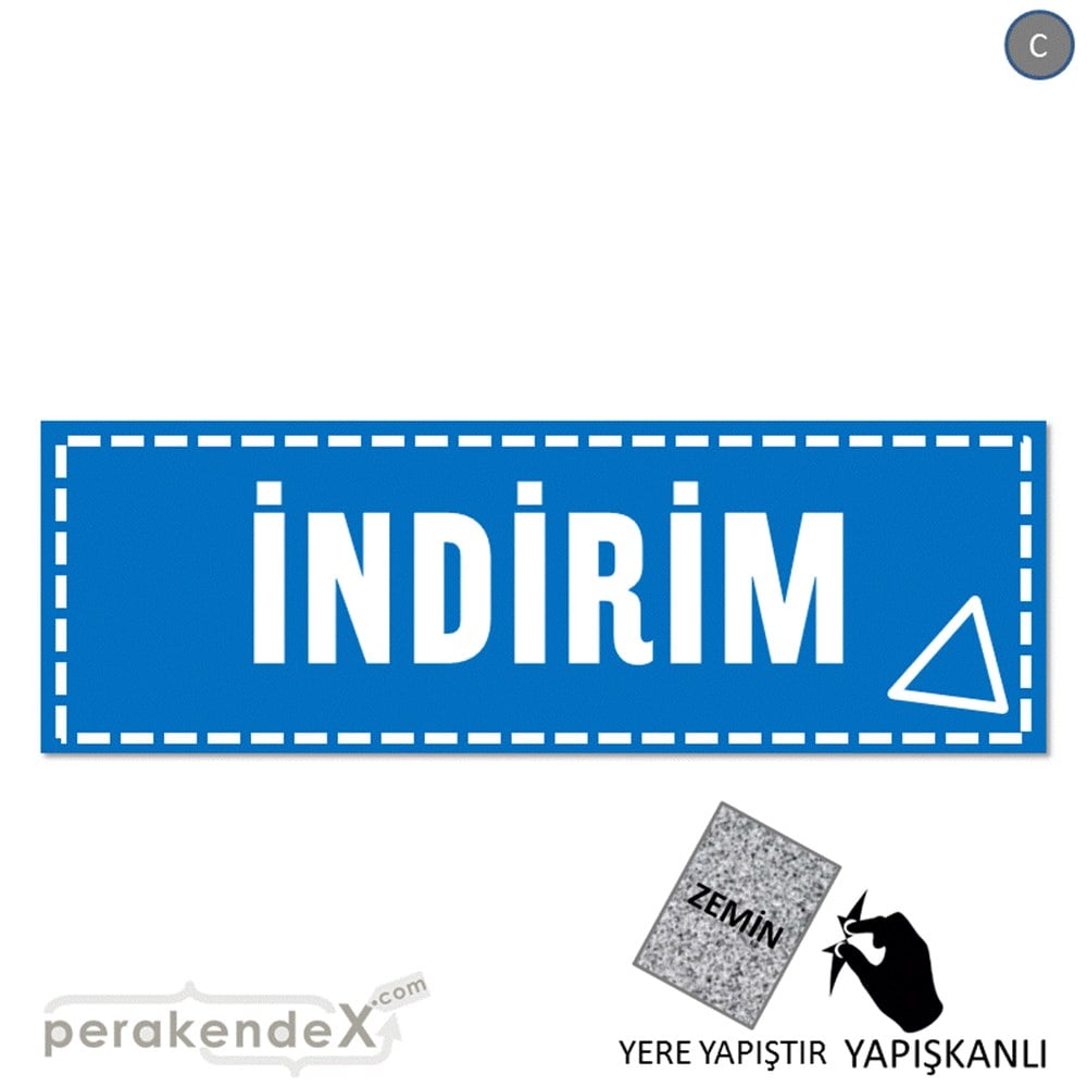 standart indirim YER ZEMİNE YAPIŞAN BANNER -dikdörtgen,tek yön baskı