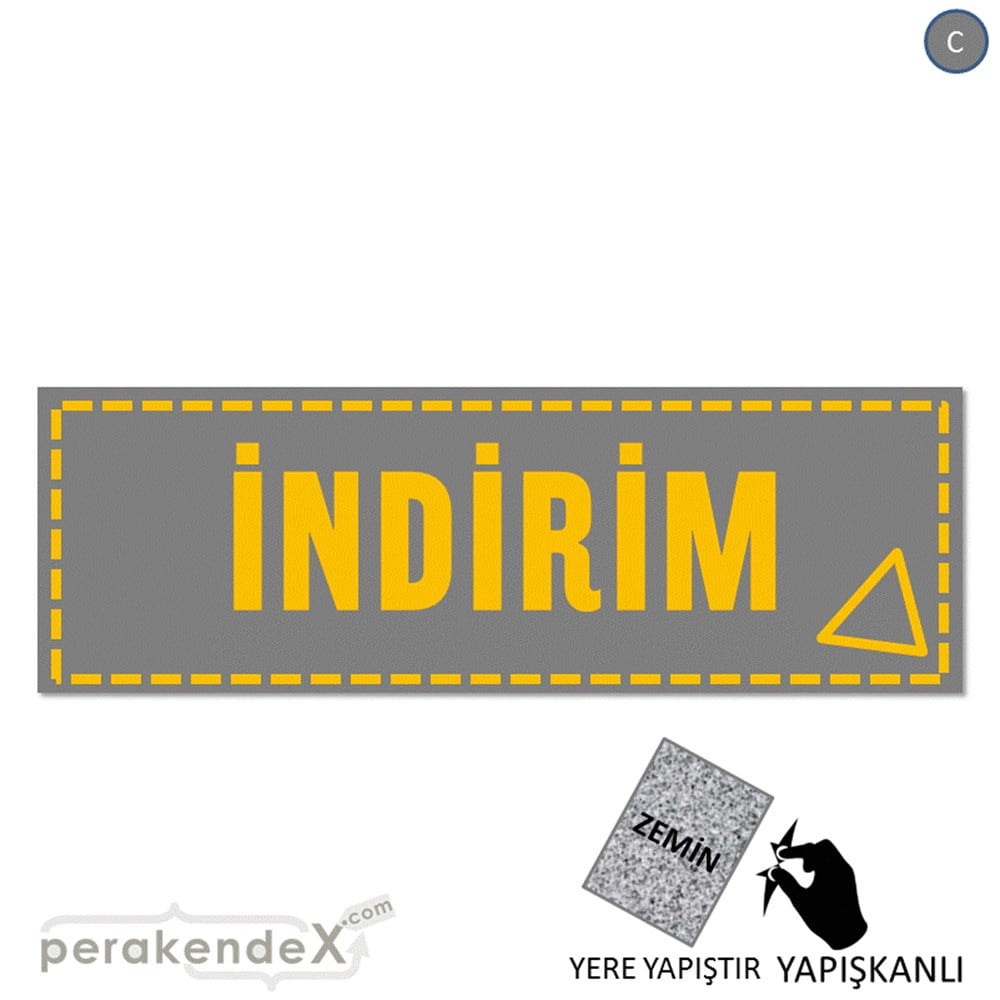 standart indirim YER ZEMİNE YAPIŞAN BANNER -dikdörtgen,tek yön baskı