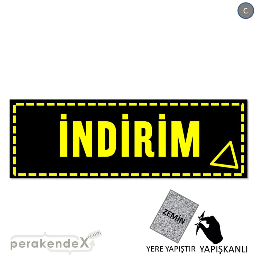 standart indirim YER ZEMİNE YAPIŞAN BANNER -dikdörtgen,tek yön baskı