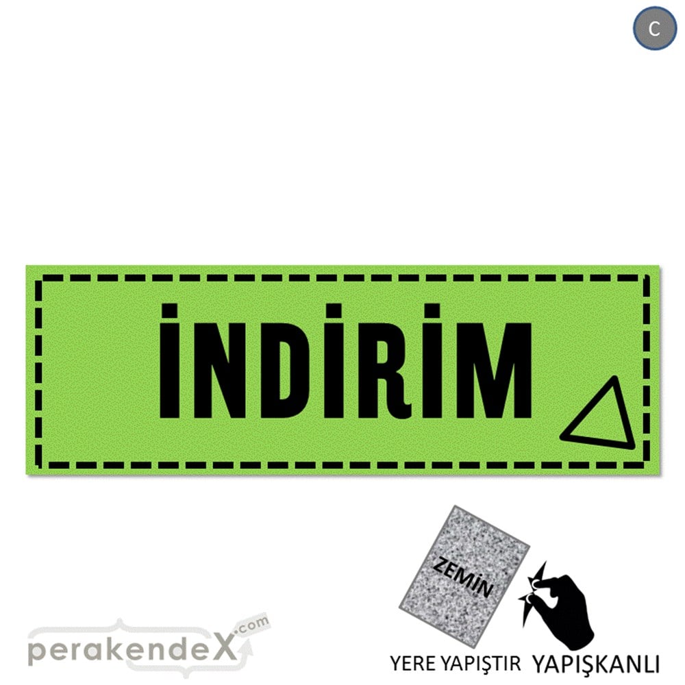 standart indirim YER ZEMİNE YAPIŞAN BANNER -dikdörtgen,tek yön baskı