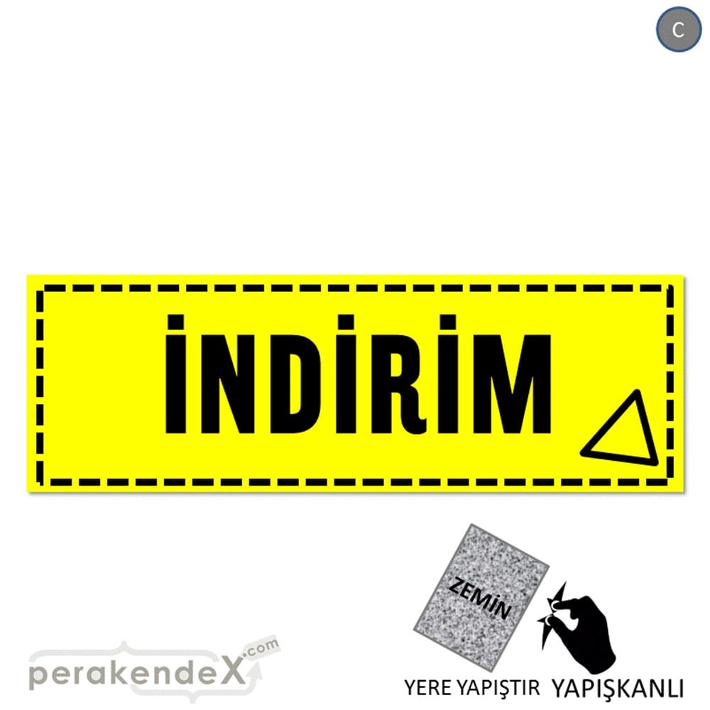 standart indirim YER ZEMİNE YAPIŞAN BANNER -dikdörtgen,tek yön baskı