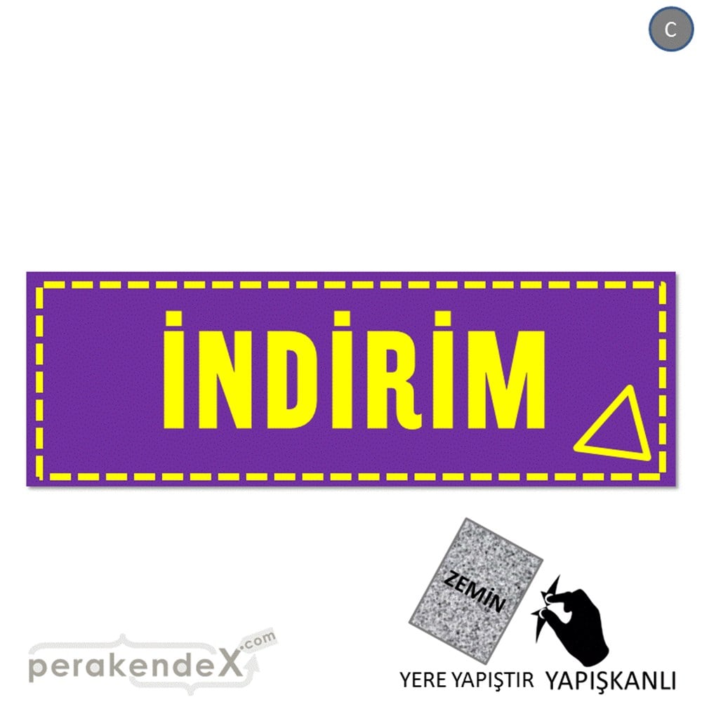 standart indirim YER ZEMİNE YAPIŞAN BANNER -dikdörtgen,tek yön baskı