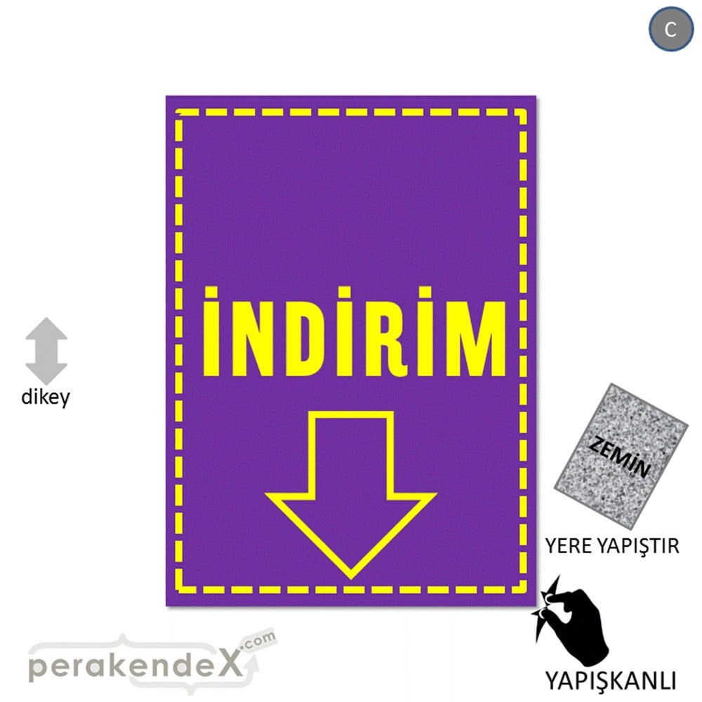 standart indirim YER ZEMİNE YAPIŞIR -dikdörtgen,tek yön baskı