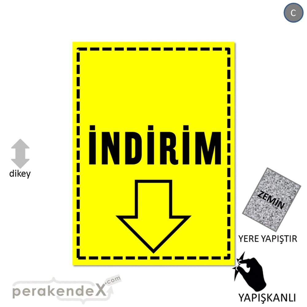 standart indirim YER ZEMİNE YAPIŞIR -dikdörtgen,tek yön baskı