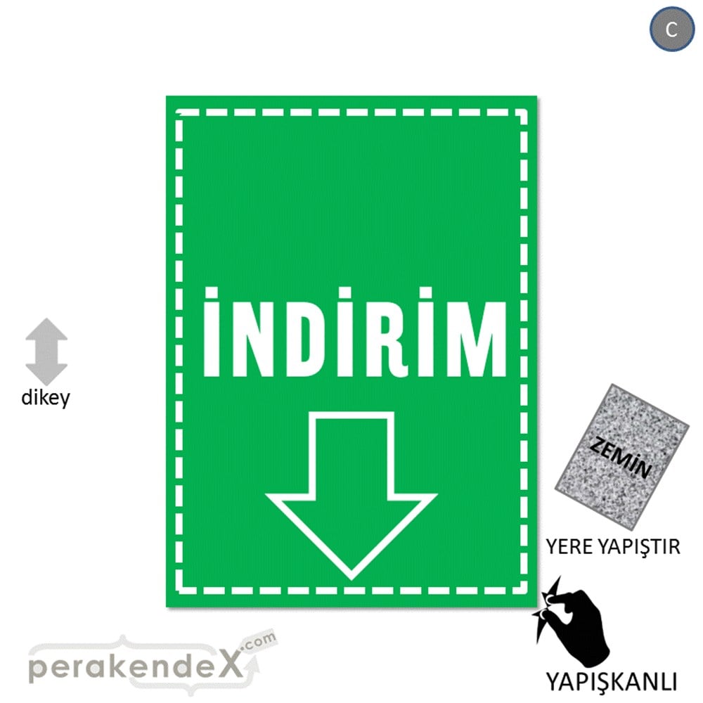 standart indirim YER ZEMİNE YAPIŞIR -dikdörtgen,tek yön baskı