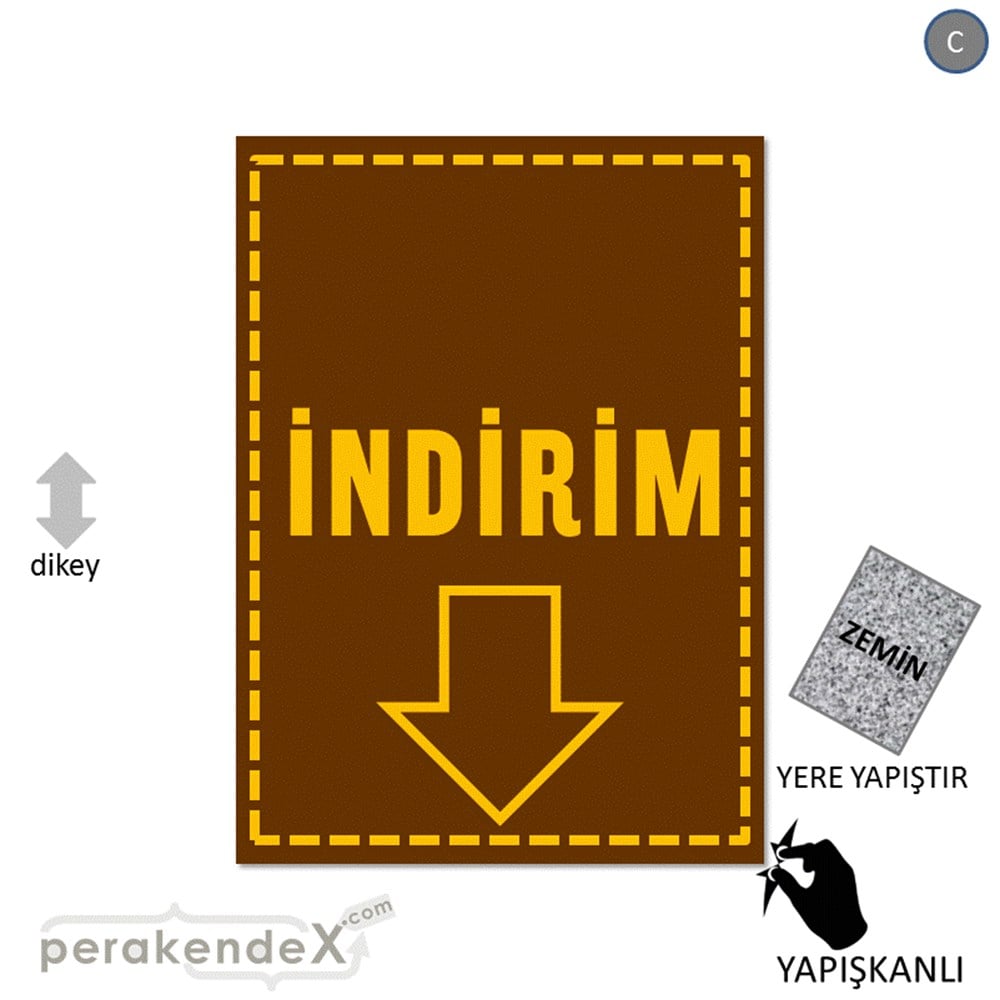 standart indirim YER ZEMİNE YAPIŞIR -dikdörtgen,tek yön baskı