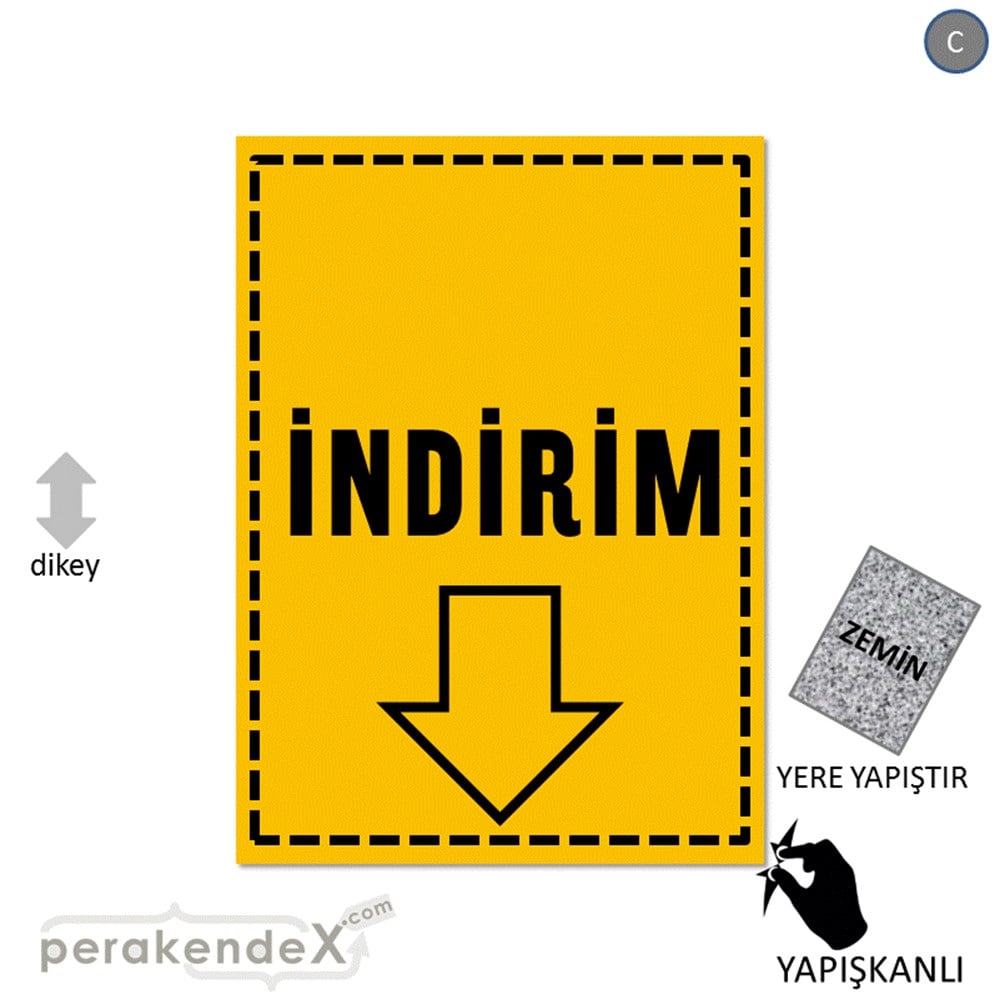 standart indirim YER ZEMİNE YAPIŞIR -dikdörtgen,tek yön baskı