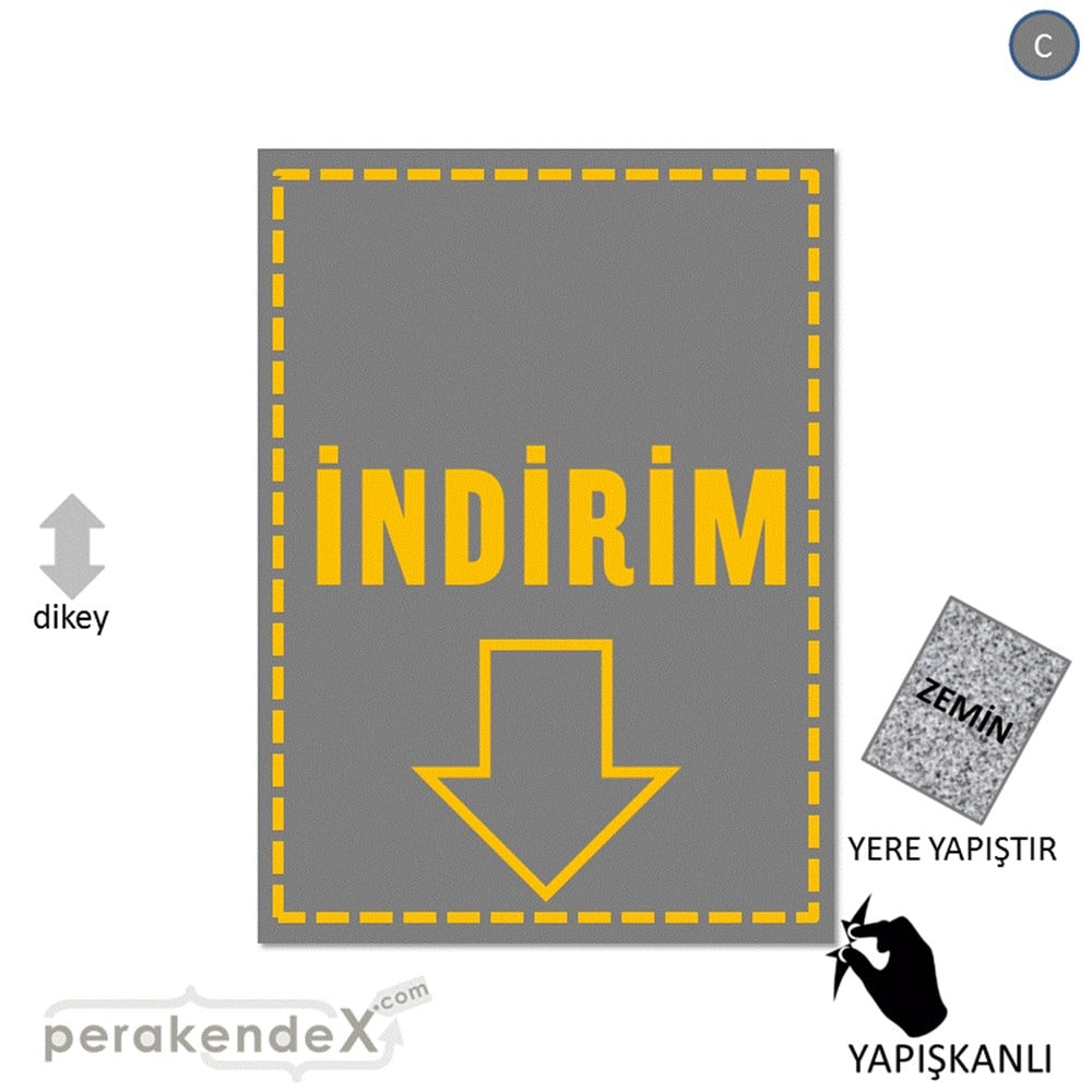 standart indirim YER ZEMİNE YAPIŞIR -dikdörtgen,tek yön baskı