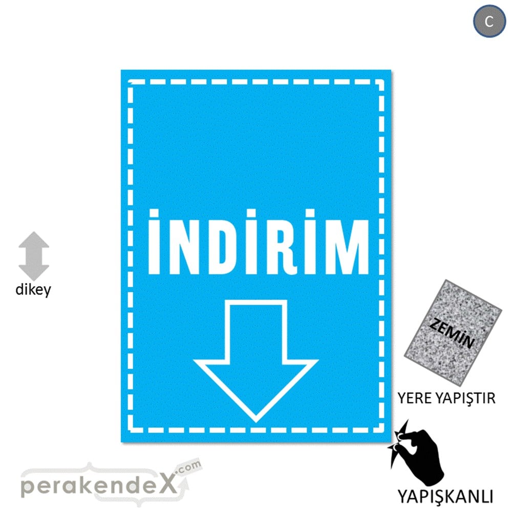 standart indirim YER ZEMİNE YAPIŞIR -dikdörtgen,tek yön baskı