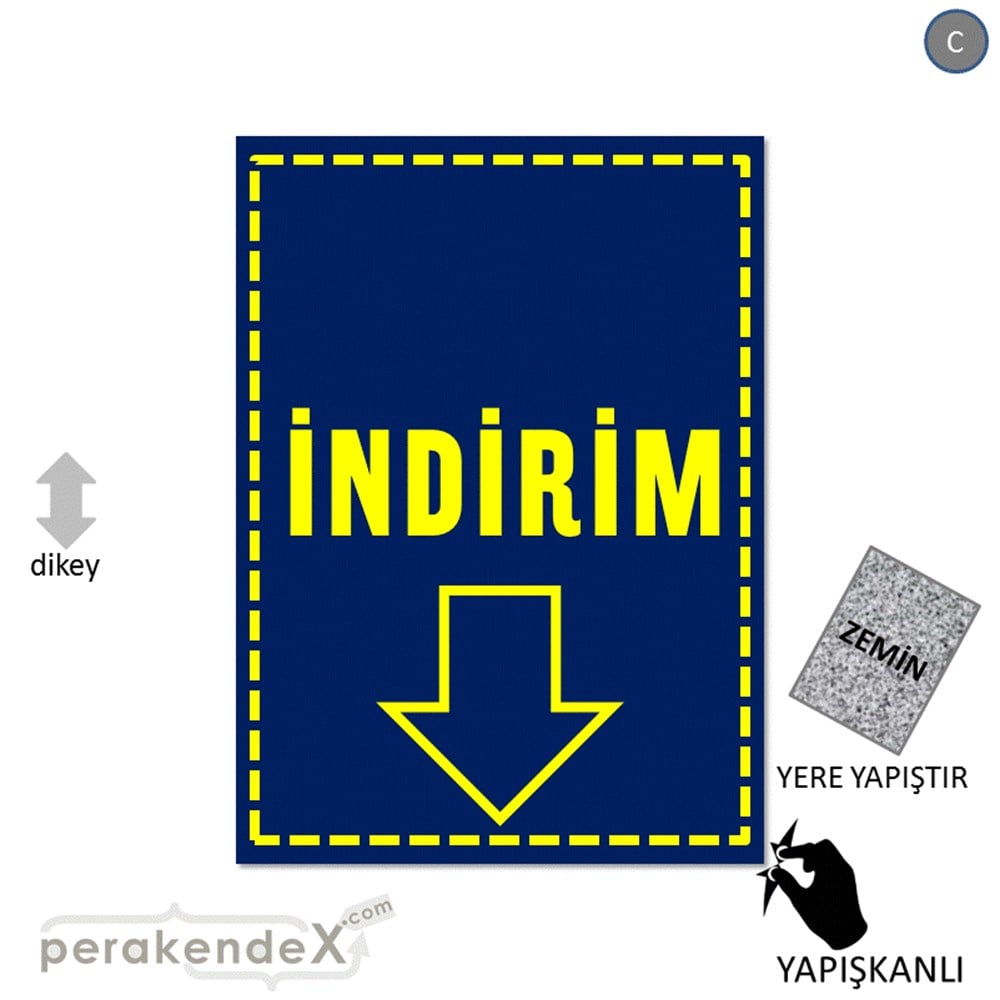 standart indirim YER ZEMİNE YAPIŞIR -dikdörtgen,tek yön baskı