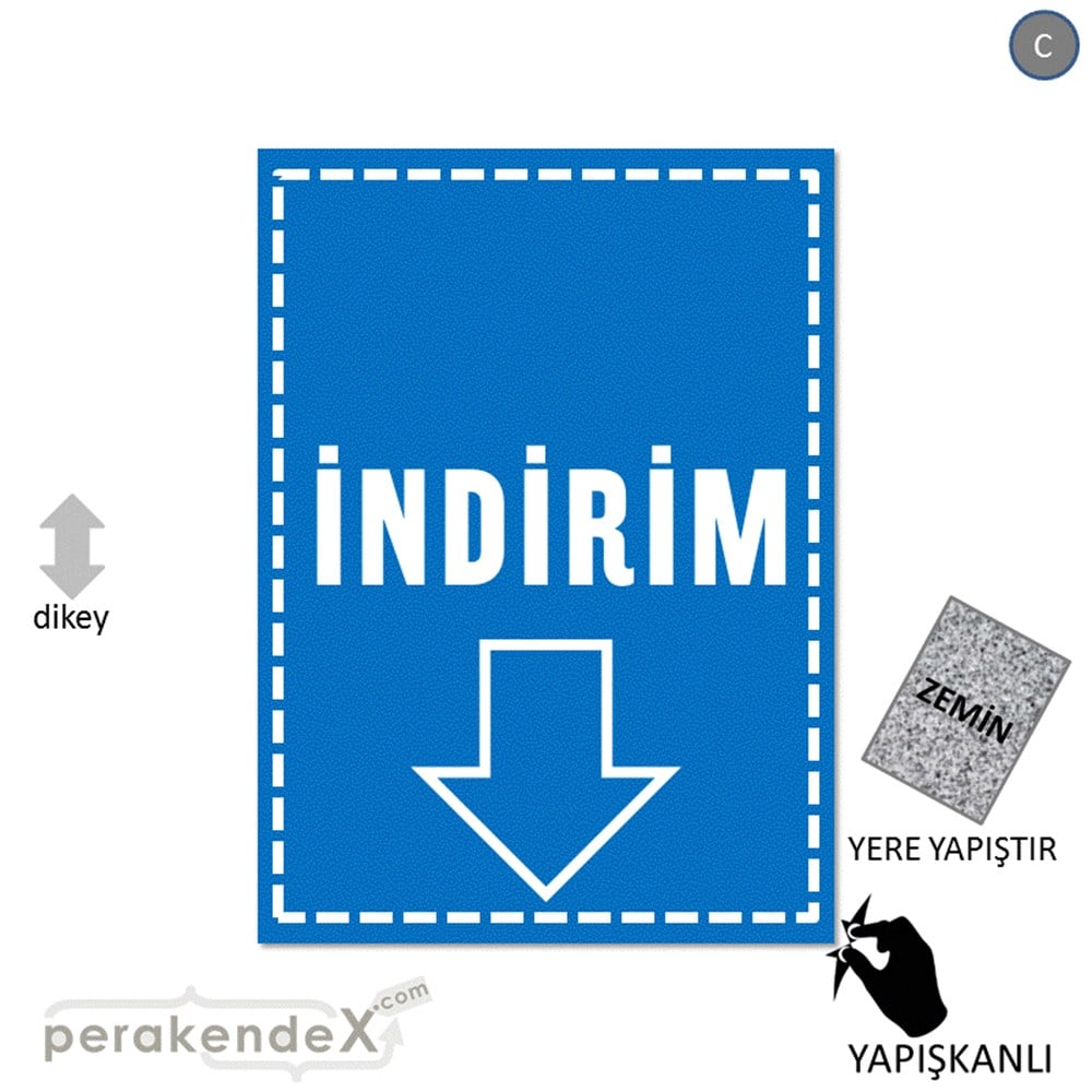 standart indirim YER ZEMİNE YAPIŞIR -dikdörtgen,tek yön baskı