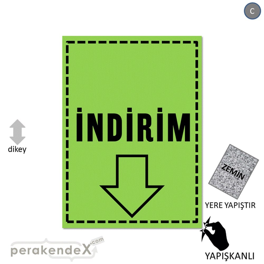 standart indirim YER ZEMİNE YAPIŞIR -dikdörtgen,tek yön baskı