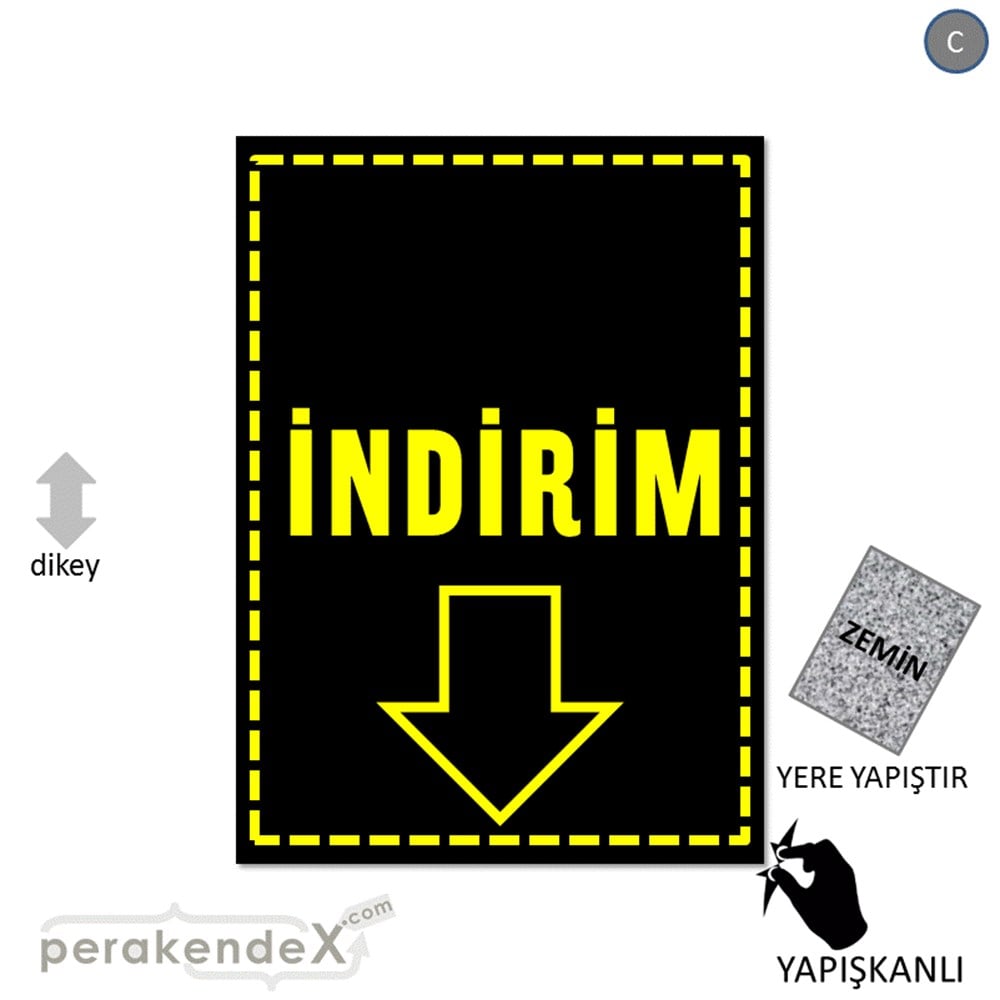 standart indirim YER ZEMİNE YAPIŞIR -dikdörtgen,tek yön baskı