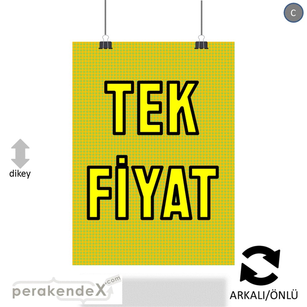 tek fiyat POSTERİ -dikdörtgen,çift yön baskı